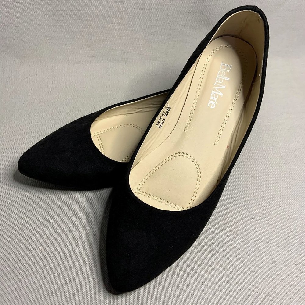 Bella Marie Black Suede Flats